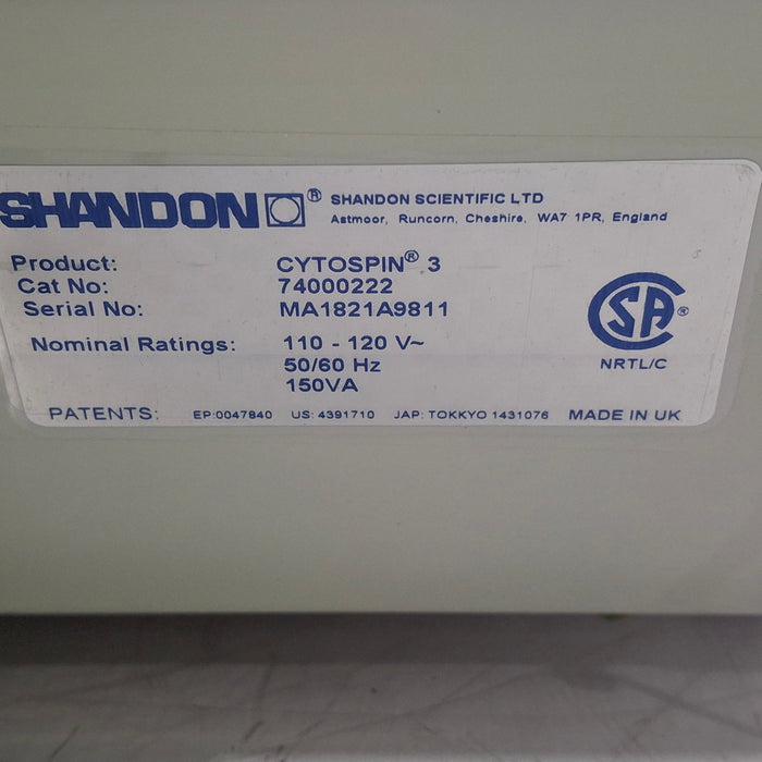 Thermo Shandon Thermo Shandon CytoSpin 3 Cytocentrifuge Centrifuges reLink Medical