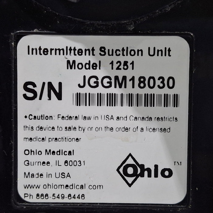 Ohio Medical Corporation Ohio Medical Corporation 1251 Suction Regulator Respiratory reLink Medical