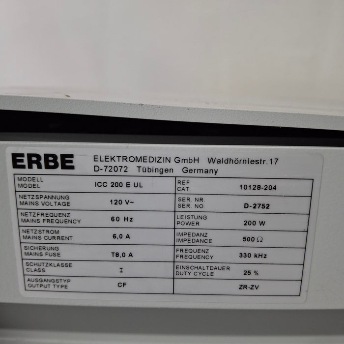 Erbe Erbe ICC 200 Electrosurgical Unit Electrosurgical Units reLink Medical