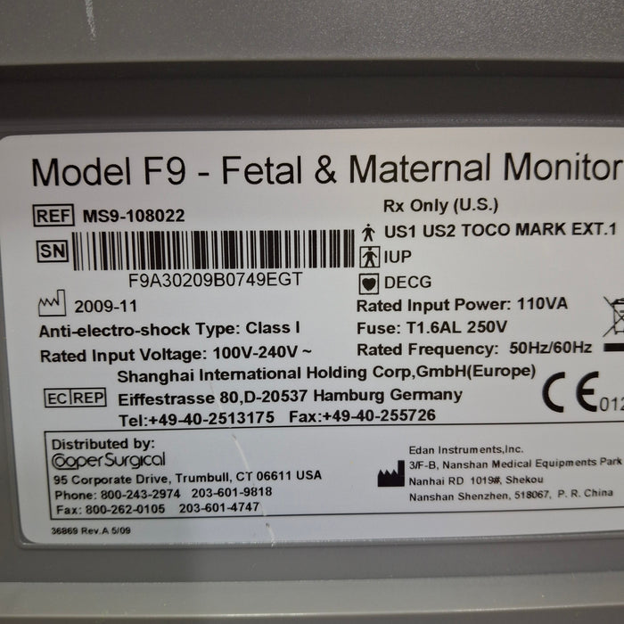 Cooper Surgical Cooper Surgical Model F9 Fetal & Maternal Monitor Patient Monitors reLink Medical