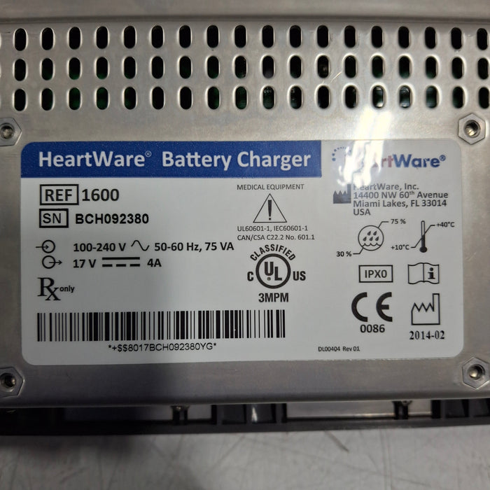 Heartware Heartware Model 1600 Battery Charger Patient Monitors reLink Medical