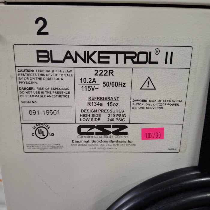 Cincinnati Sub-Zero CSZ Blanketrol II Hyper/Hyporthermia Unit