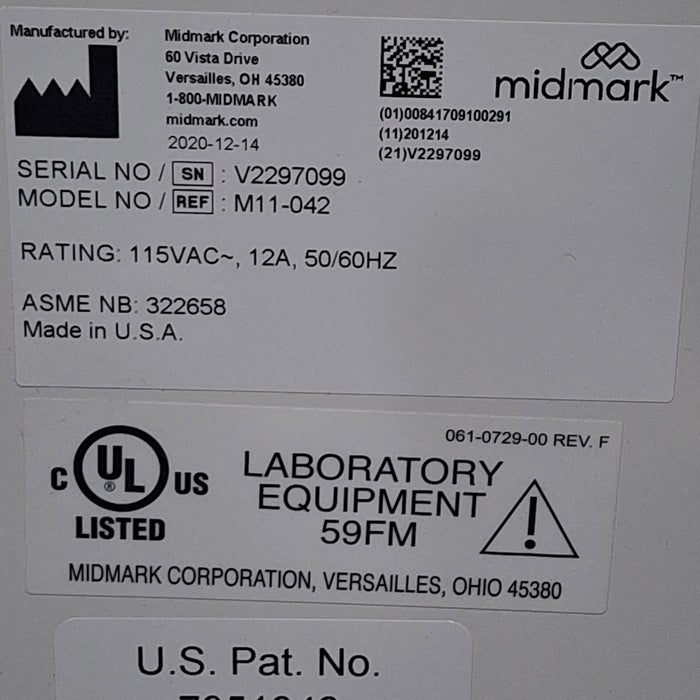 Midmark M11-042 UltraClave Autoclave Sterilizer