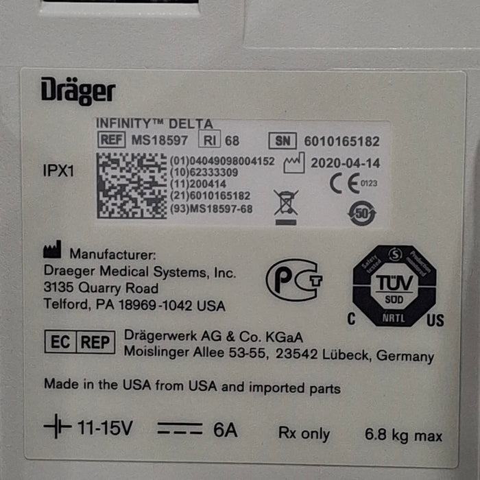 Draeger Medical Draeger Medical Infinity Delta Patient Monitor Patient Monitors reLink Medical