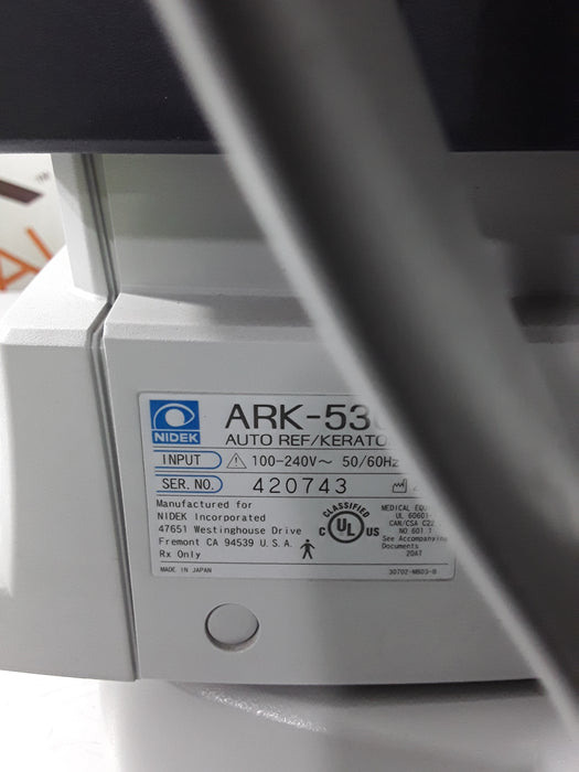 Nidek Nidek ARK-530A Auto Ref/Keratometer Ophthalmology reLink Medical