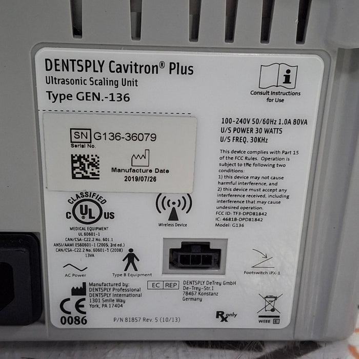 Dentsply Dentsply Cavitron Plus GEN-136 Ultrasonic Scaling Unit Dental reLink Medical