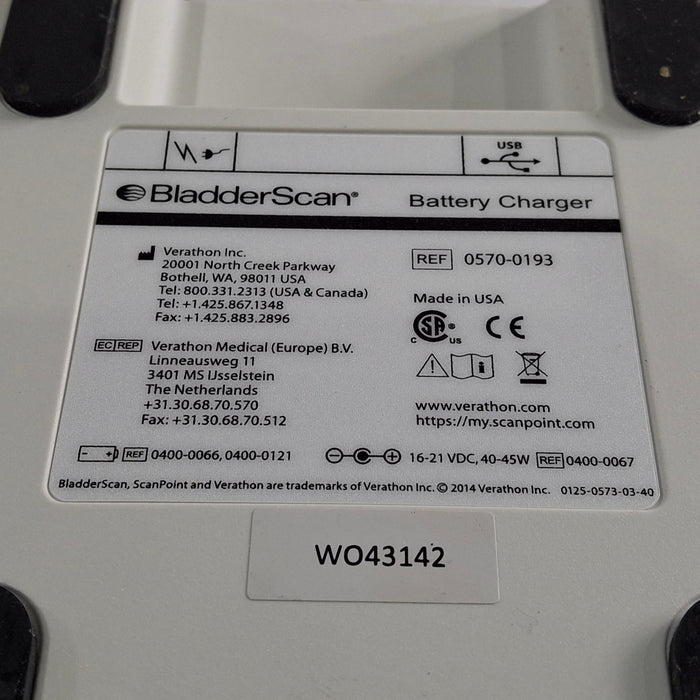 Verathon Medical, Inc BladderScan 0570-0193 Battery Charger