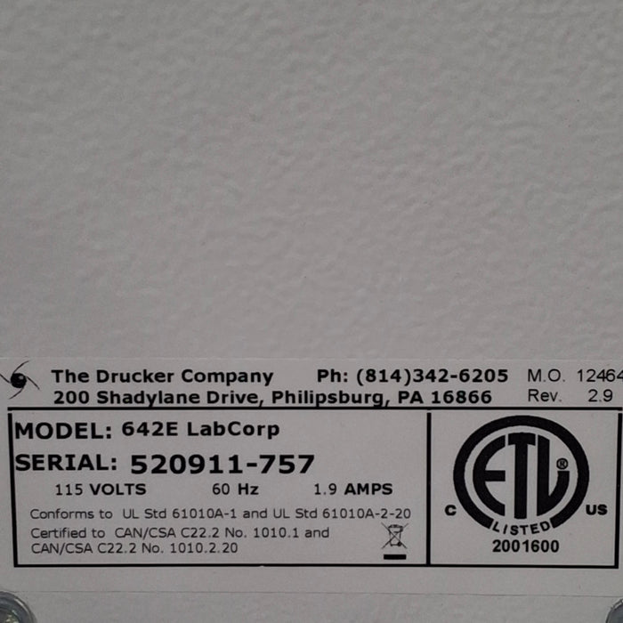 Drucker Diagnostics Horizon Mini E   642E Centrifuge