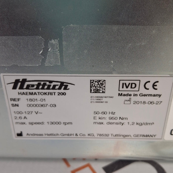 Hettich Hettich Haematokrit 200 Centrifuge Centrifuges reLink Medical