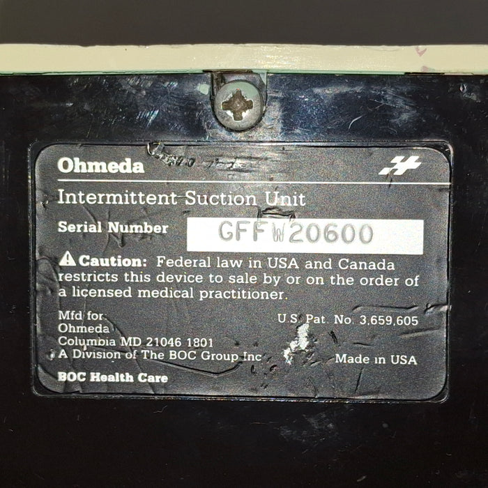 Ohmeda Medical 200 Intermittent Suction Unit
