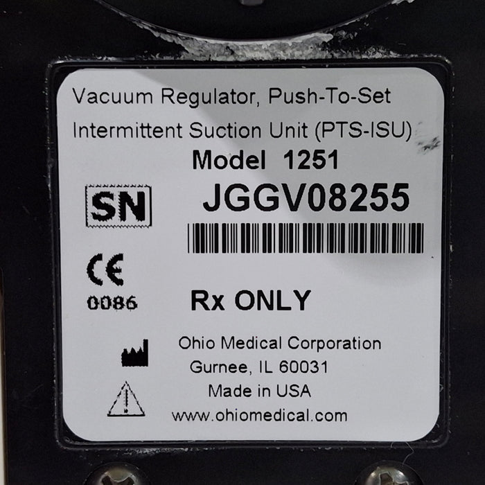 Ohio Medical Corporation Ohio Medical Corporation Push to Set Vacuum Regulator Respiratory reLink Medical