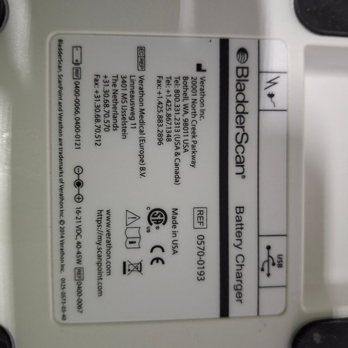 Verathon Medical, Inc Verathon Medical, Inc BladderScan 0570-0193 Battery Charger Surgical Equipment reLink Medical