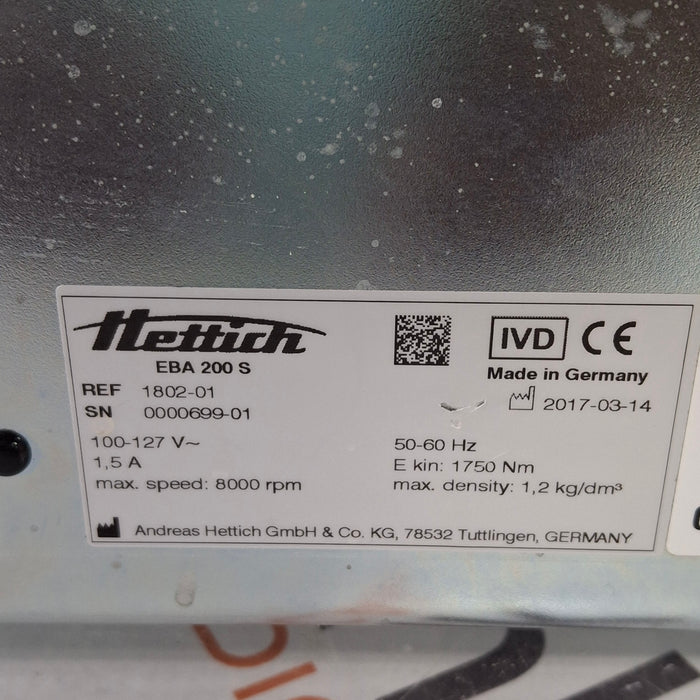 Hettich Instruments Hettich Instruments EBA 200 S Centrifuge Centrifuges reLink Medical