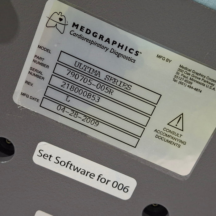 MedGraphics MedGraphics Ultima Series Cardiorespiratory Diagnostic Systems Respiratory reLink Medical