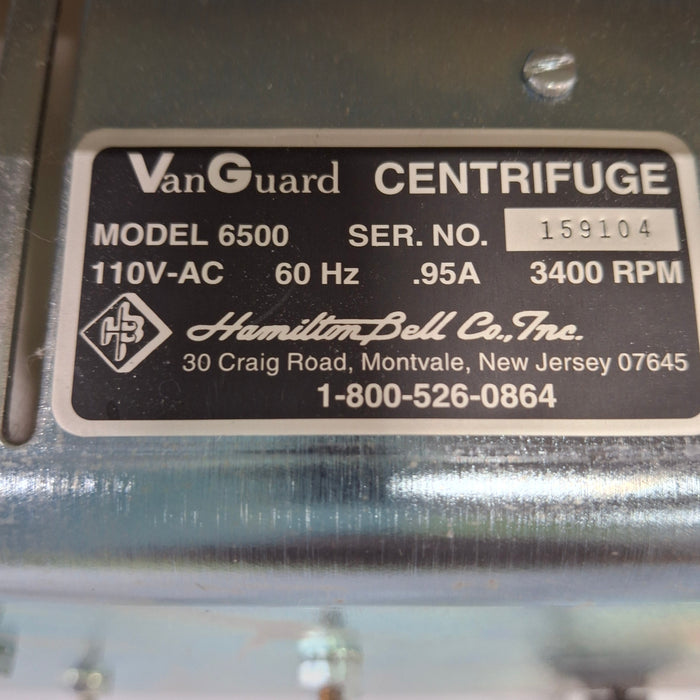 Hamilton Bell Co., Inc VanGuard V6500 Centrifuge