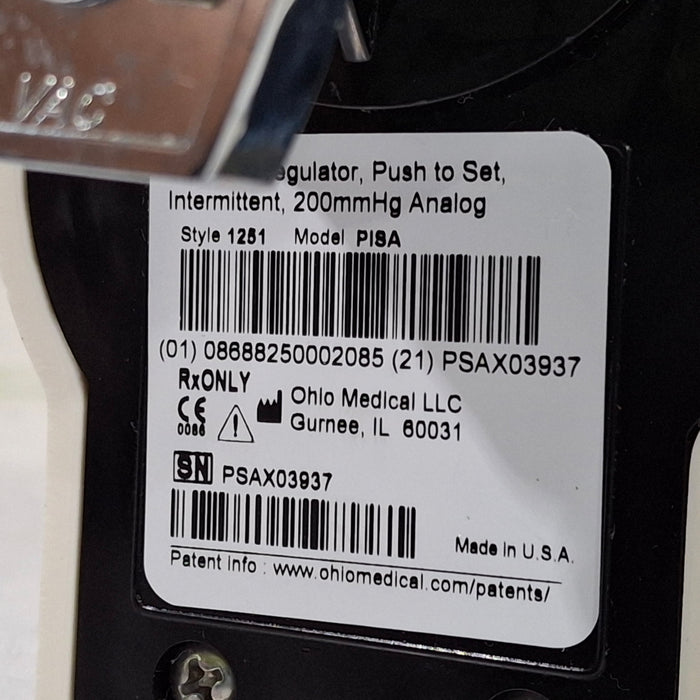 Ohio Medical Corporation Ohio Medical Corporation Vacuum Regulator Respiratory reLink Medical