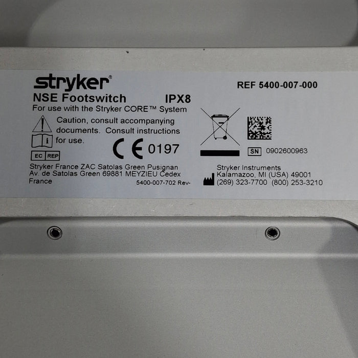 Stryker Stryker 5400-007-000 NSE Footswitch Surgical Equipment reLink Medical