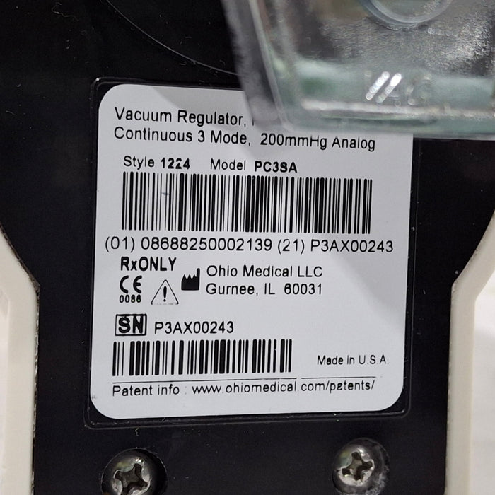 Ohio Medical Corporation Vacuum Regulator