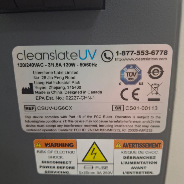 Clinical Technology Inc (CTI) Clinical Technology Inc (CTI) CSUV-UG6CX CleanSlate UV Ultraviolet Sterilizer Sterilizers & Autoclaves reLink Medical