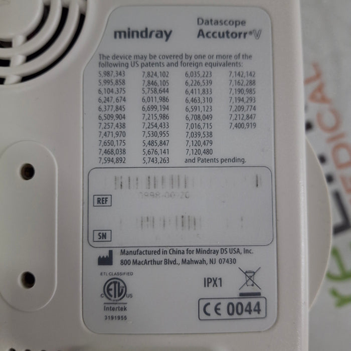 Mindray Mindray Datascope Accutorr V Vital Signs Monitor Patient Monitors reLink Medical