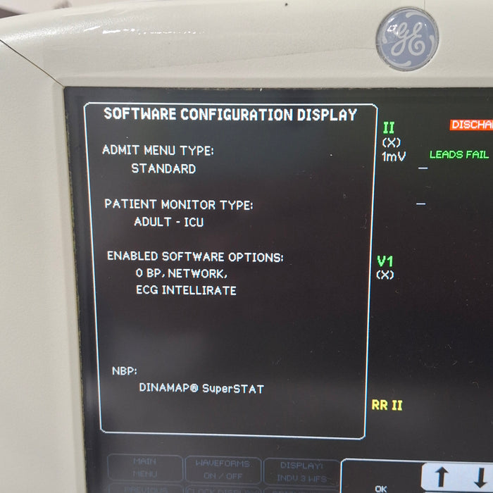 GE Healthcare Dash 3000 - Masimo SpO2 Patient Monitor