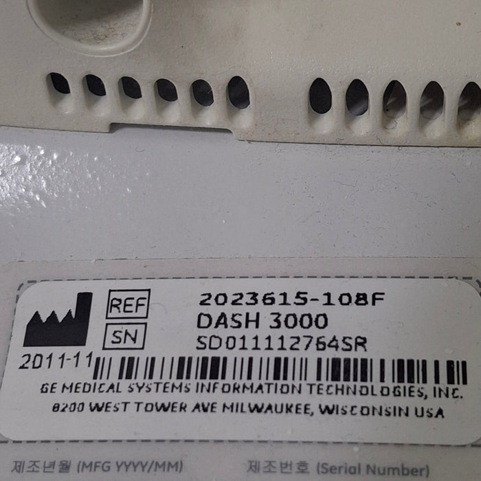 GE Healthcare Dash 3000 - Masimo SpO2 Patient Monitor