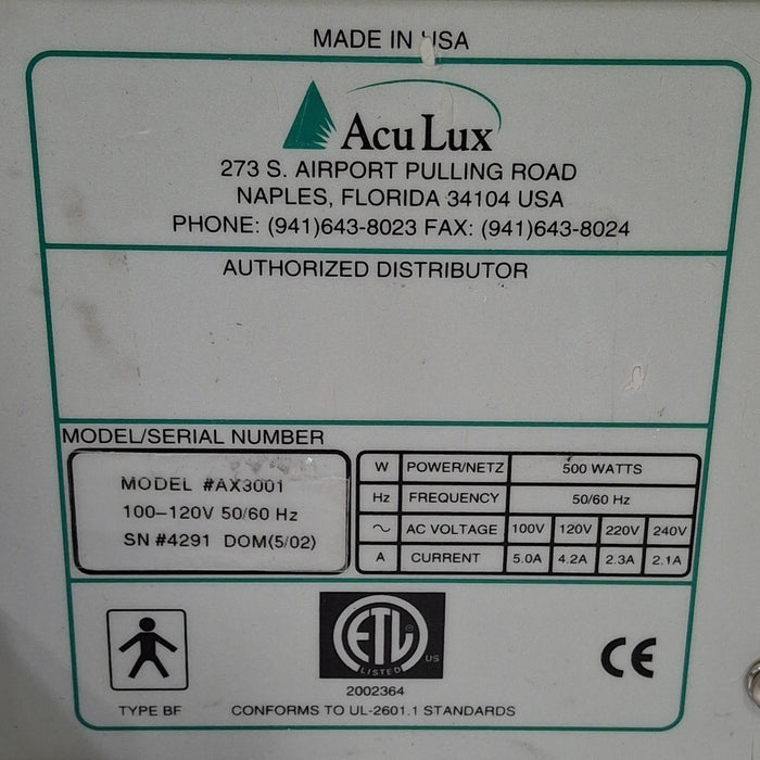 Aculux ، Inc. AX3001 Xenon Light Source