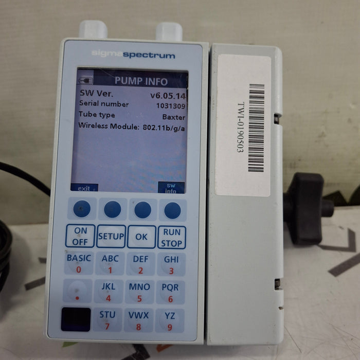 Baxter Baxter Sigma Spectrum 6.05.14 with B/G Battery Infusion Pump Infusion Pump reLink Medical
