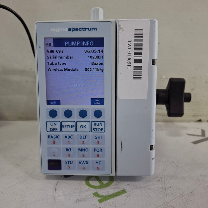 Baxter Baxter Sigma Spectrum 6.05.14 with B/G Battery Infusion Pump Infusion Pump reLink Medical