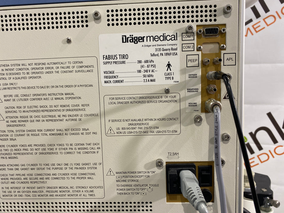 Draeger Medical Draeger Medical Fabius Tiro Anesthesia Machine Anesthesia reLink Medical