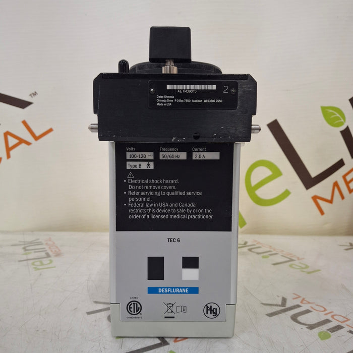 Datex-Ohmeda Tec 6 Plus Desflurane Vaporizer