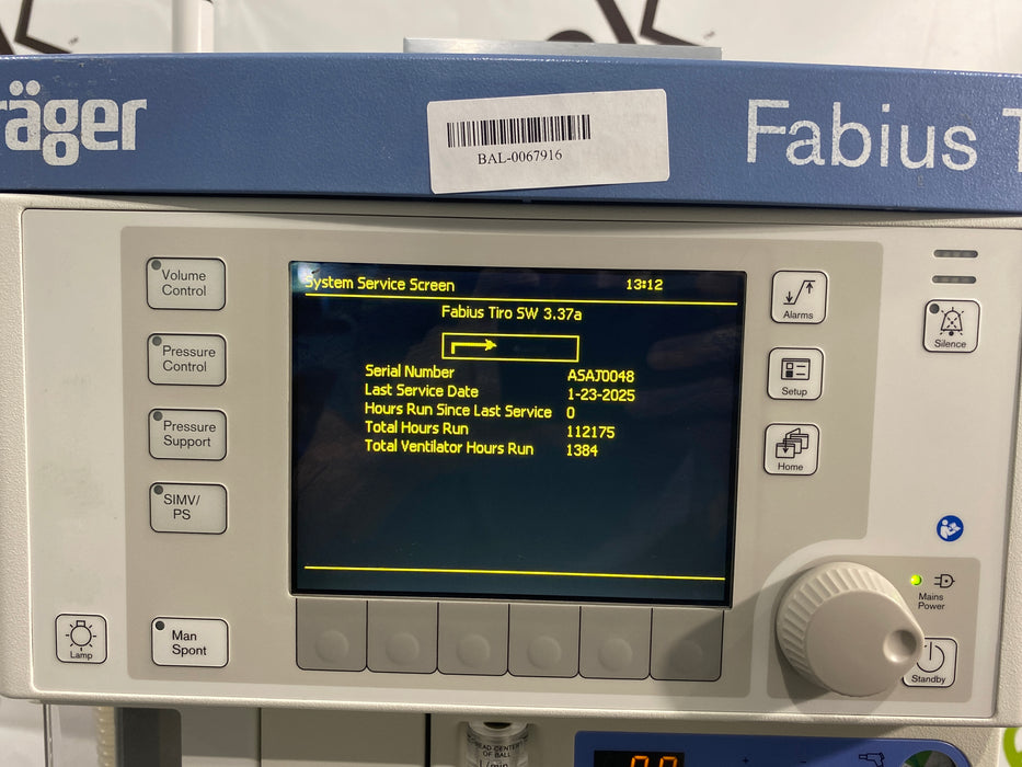 Draeger Medical Fabius Tiro Anesthesia Machine