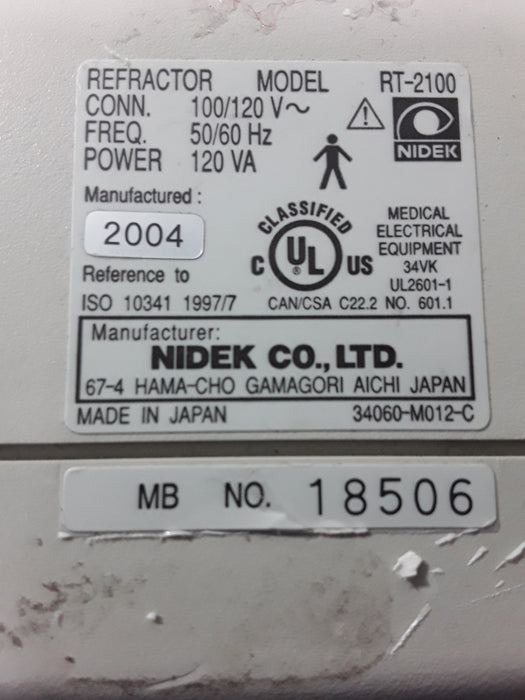 Nidek Nidek RT-2100 Digital Refractor / Phoropter Ophthalmology reLink Medical