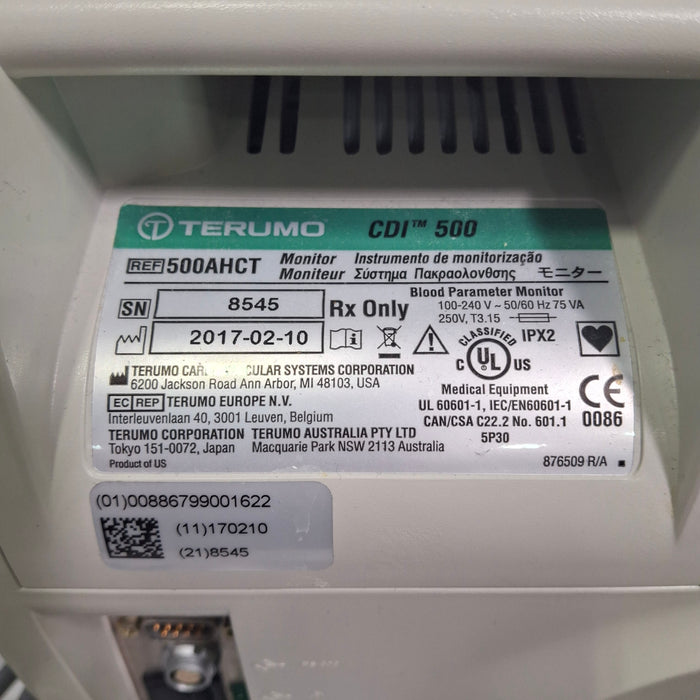 Terumo Cardiovascular Systems Corporation CDI 500 Monitor