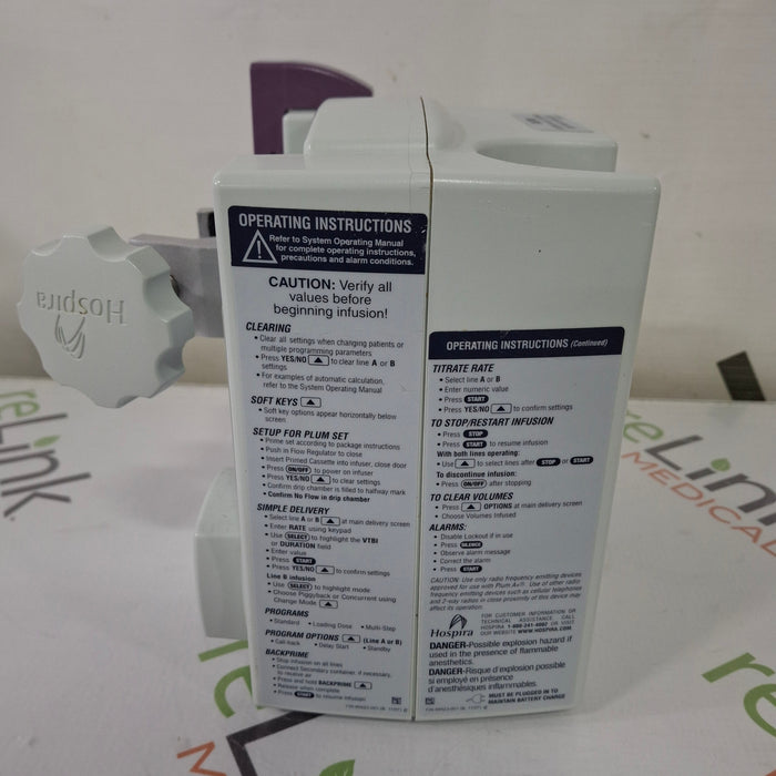 Hospira Hospira Plum A+ Infusion Pump Infusion Pump reLink Medical