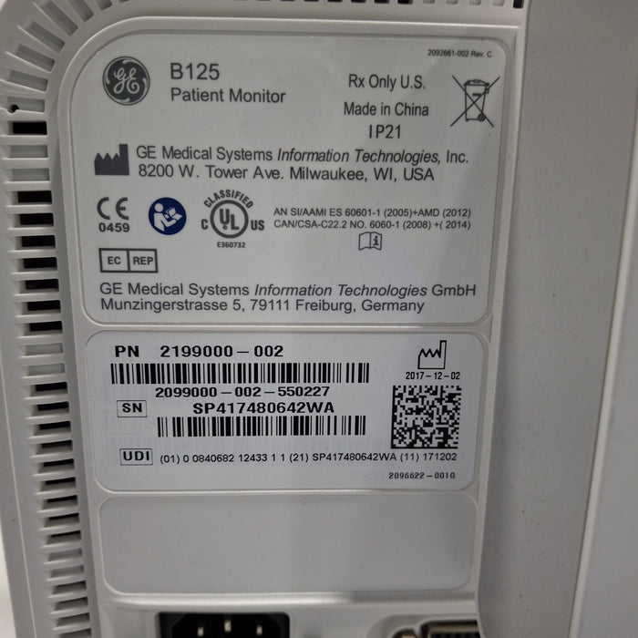 GE Healthcare GE Healthcare B125 Patient Monitor Patient Monitors reLink Medical