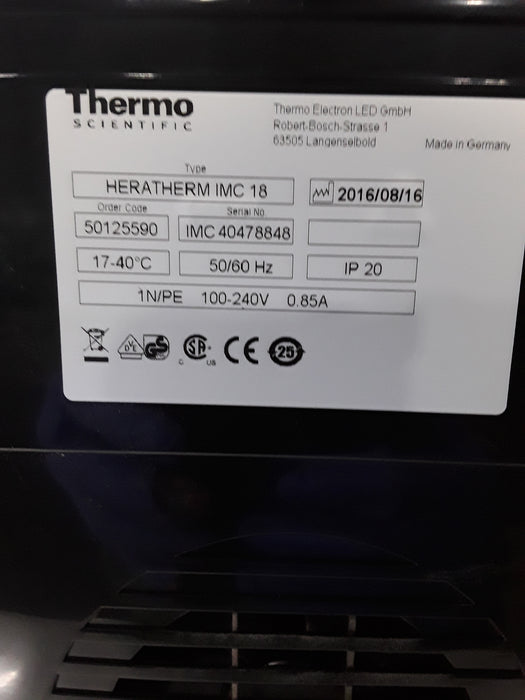 Thermo Scientific Thermo Scientific Heratherm IMC 18 Microbiological Incubator Research Lab reLink Medical