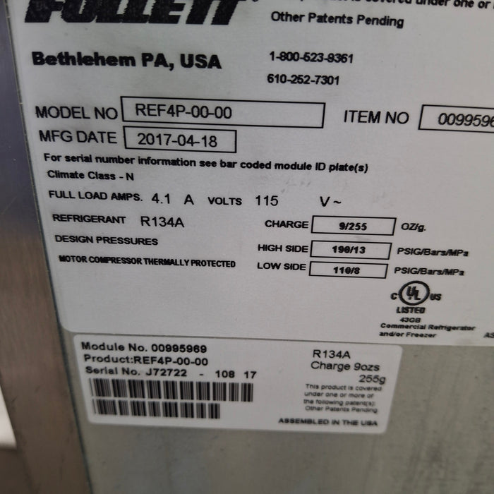 Follett Corp Follett Corp REF4P Undercounter Refrigerator Restaurant Equipment reLink Medical