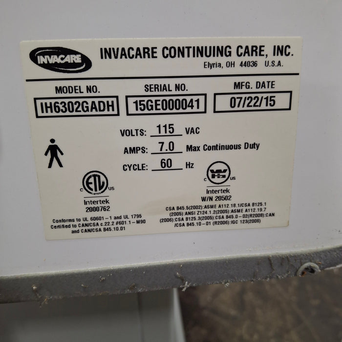 Invacare Corporation IH6302GADH Tub w/IH200 Patient Lift