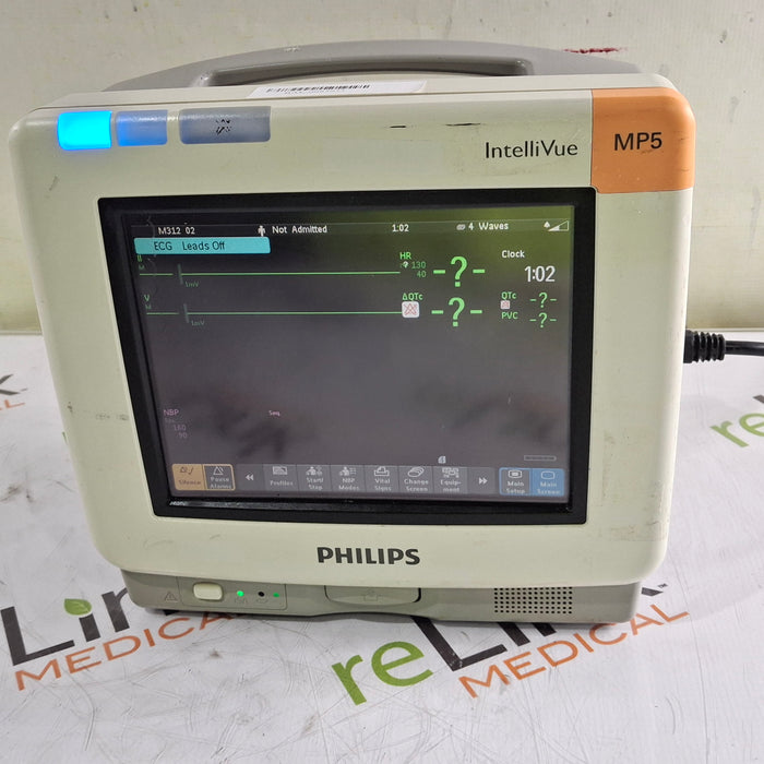 Philips Intellivue MP5 - ECG, Fast SpO2, NIBP, Press, Temp Patient Monitor
