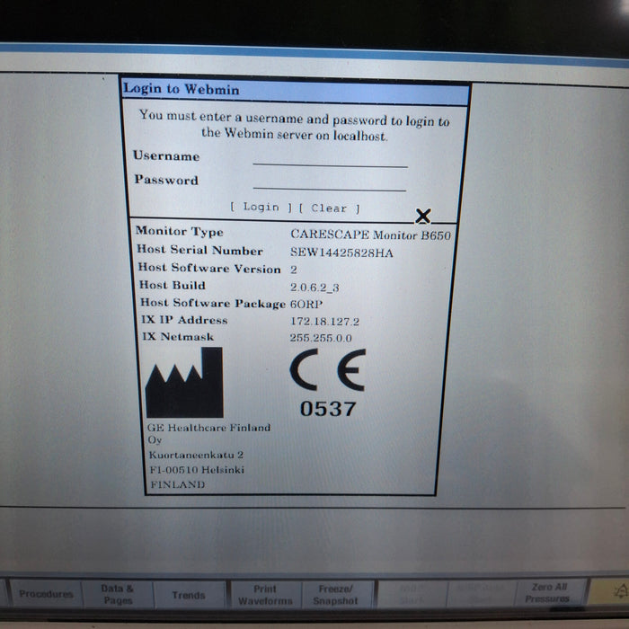 GE Healthcare GE Healthcare Carescape B650 Anesthesia Care Patient Monitor Patient Monitors reLink Medical