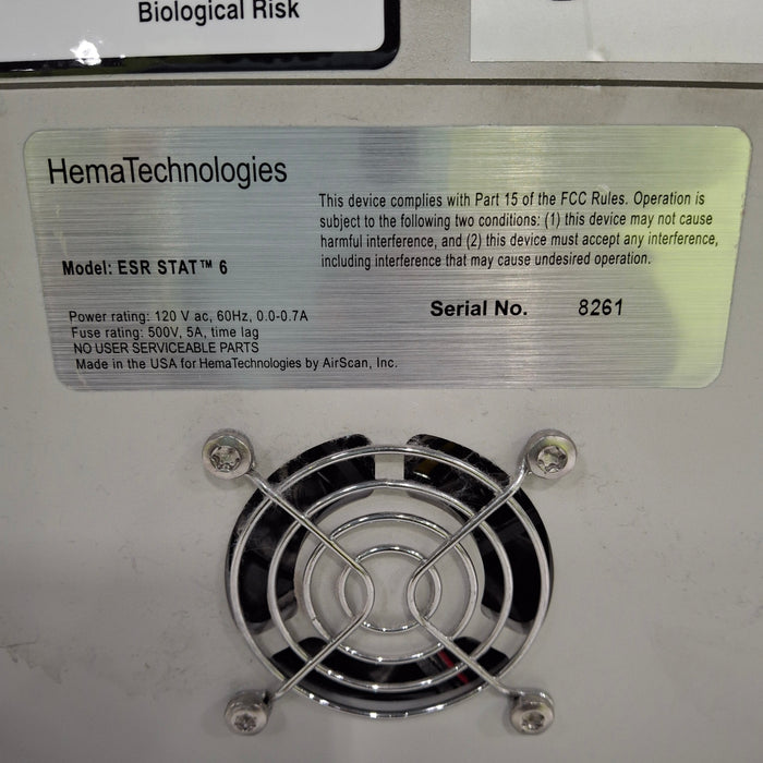 Hema Technology Inc Hema Technology Inc ESR Stat 6 Blood Analzyer Clinical Lab reLink Medical