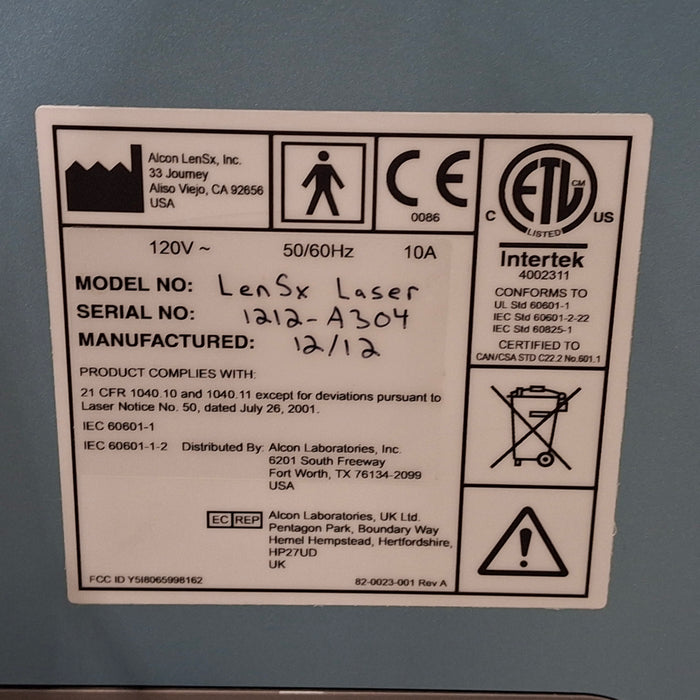 Alcon Laboratories Inc LenSx Laser System