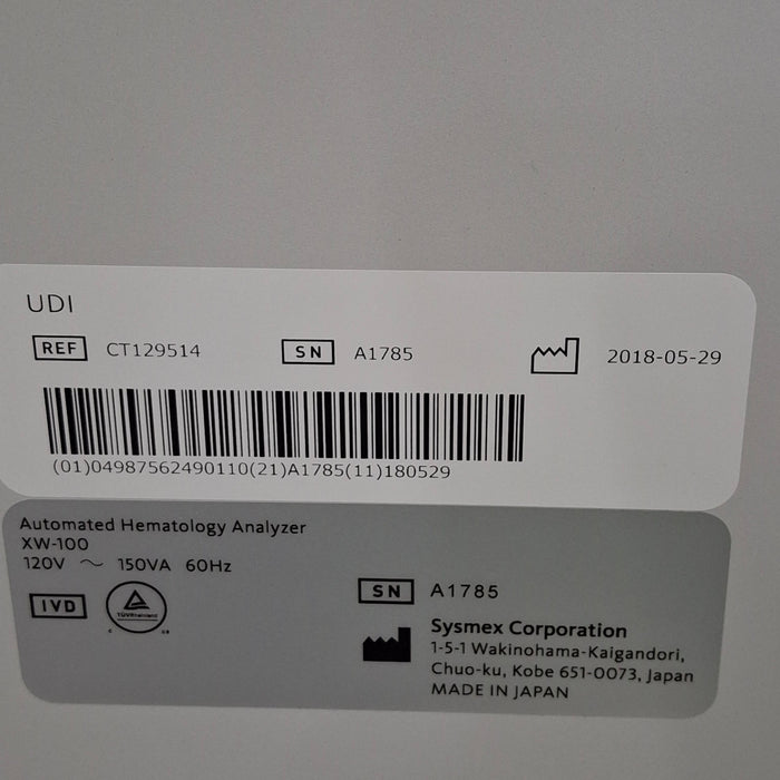 Sysmex XW-100 Hematology Analyzer