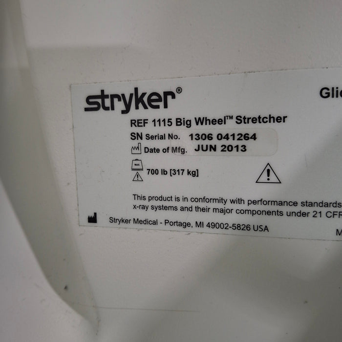 Stryker 1115 Big Wheel Glideaway Stretcher