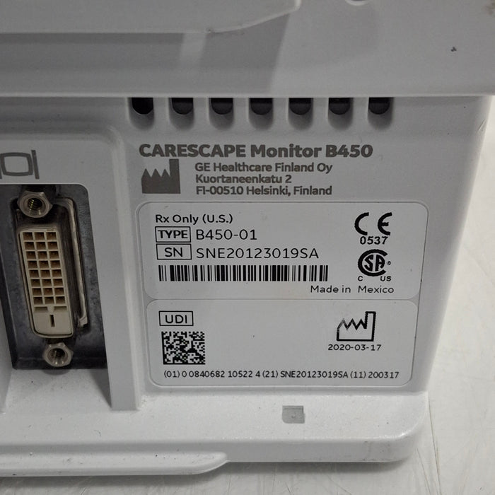 GE Healthcare GE Healthcare Carescape B450 Post Anesthesia Care Patient Monitor Patient Monitors reLink Medical