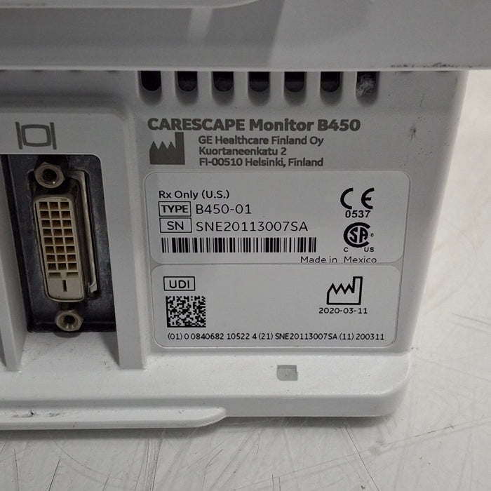 GE Healthcare GE Healthcare Carescape B450 Post Anesthesia Care Patient Monitor Patient Monitors reLink Medical