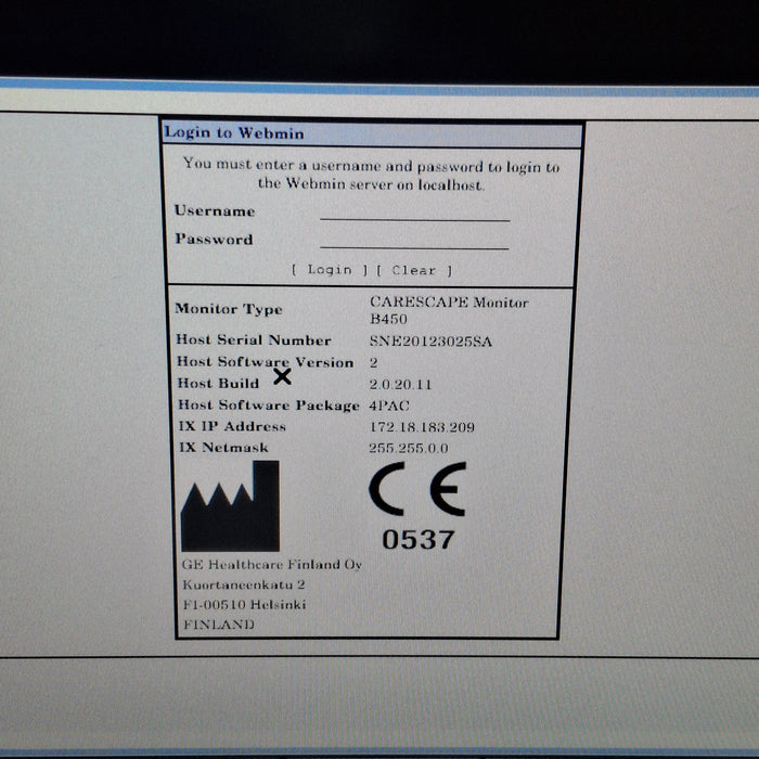 GE Healthcare Carescape B450 Patient Monitor