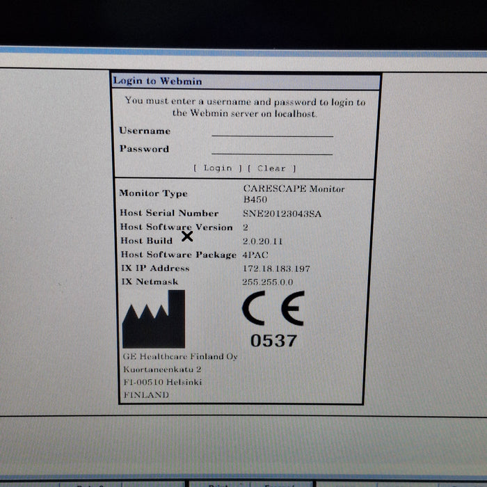 GE Healthcare GE Healthcare Carescape B450 Post Anesthesia Care Patient Monitor Patient Monitors reLink Medical