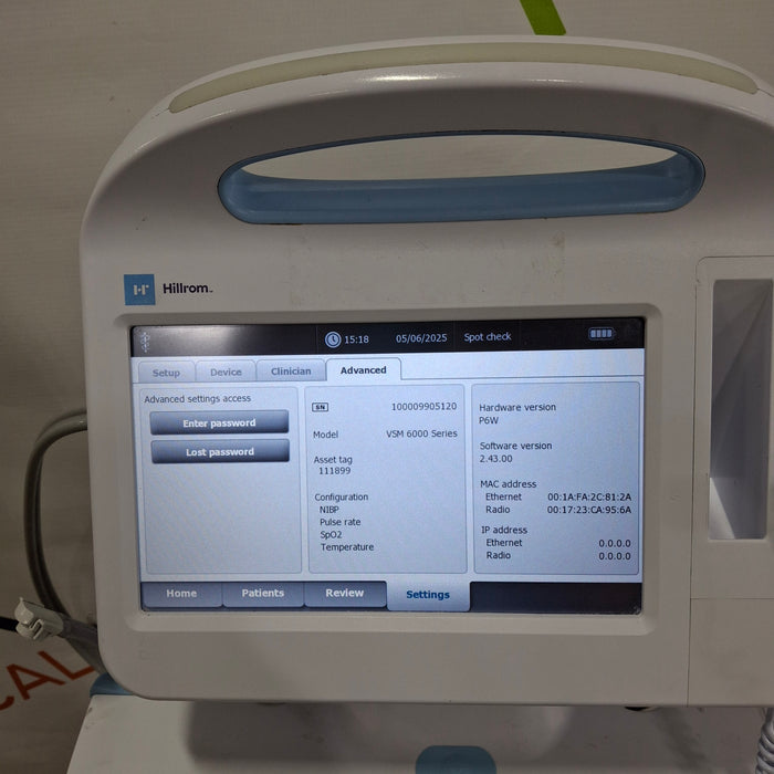 Welch Allyn Connex 6800 - Nellcor SpO2, SureTemp Vital Signs Monitor